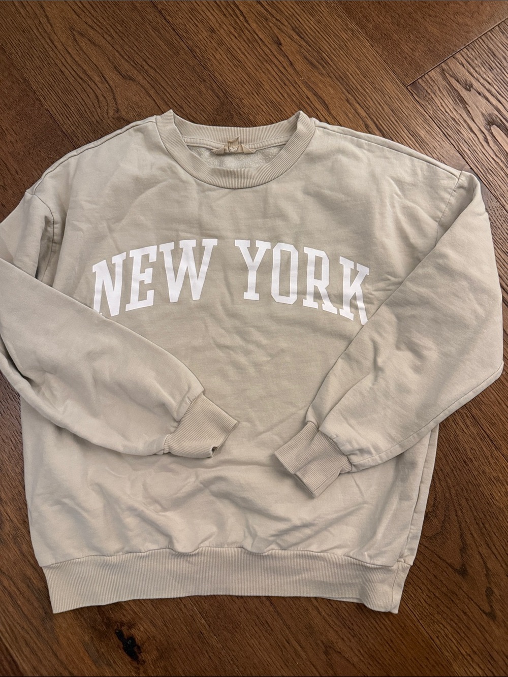 New York Girl’s Crewneck Sweatshirt in Light Beige